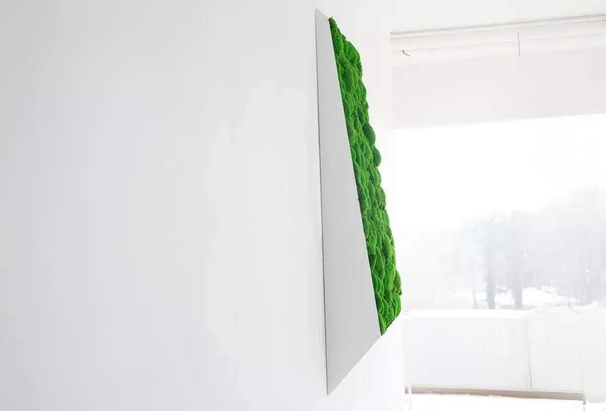 Moderne verticale muurkunst met groene textuur