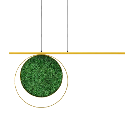 Modern hängande lampa med grön cirkulär design