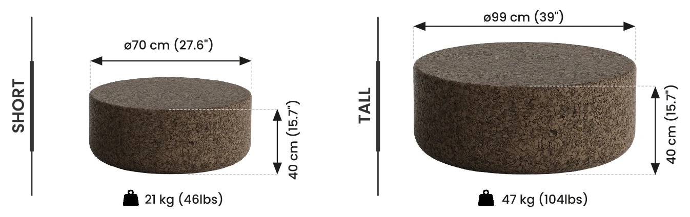 Terra Pouf afmetingen