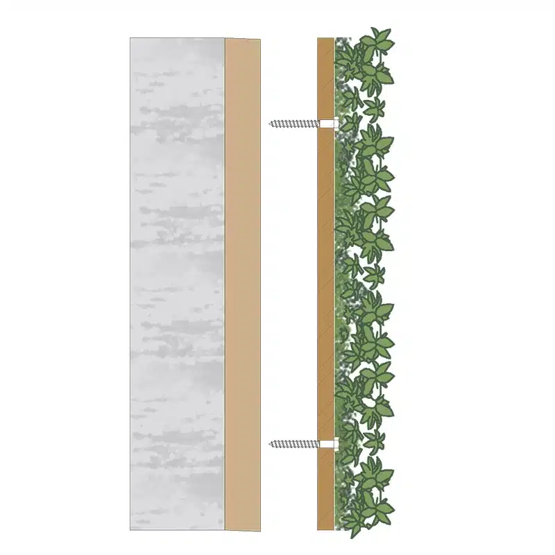 Assembly clarity for biophilic acoustic systems: layers, backing, and frame