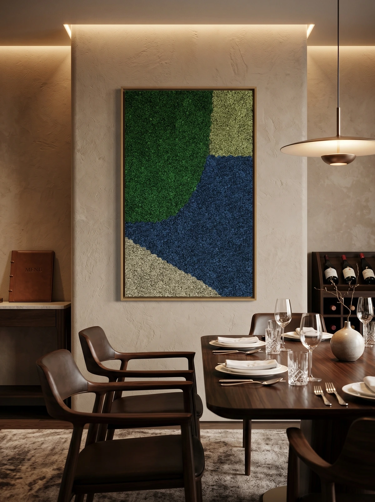 Framed - Acoustic Moss Wall Panels in Oak Frames - Greenmood